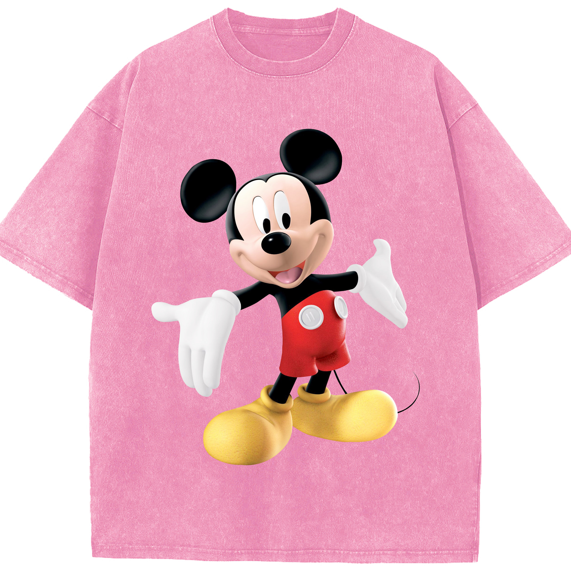 （画像用） ミッキーマウス Mickey Mouse 綿100% ヴィンテージ風 半袖Tシャツ（フロントプリント）